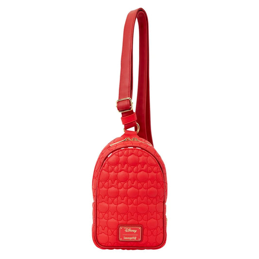 Minnie Mouse Silhouette Crossbody Sling Bag (Red)