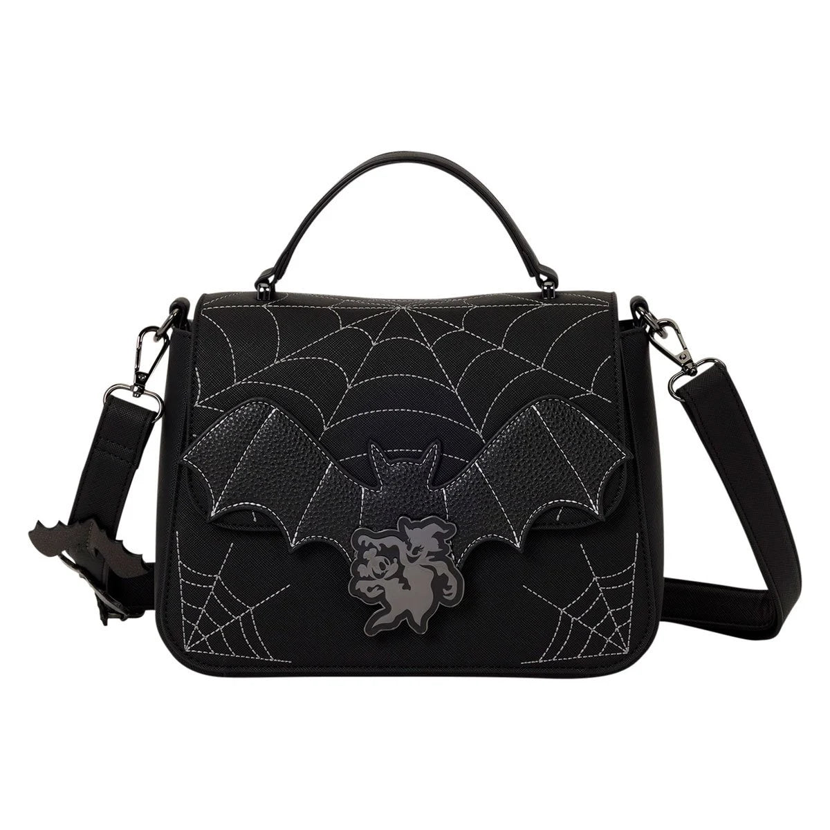 Mickey and Minnie Spiderweb and Bats Crossbody Bag