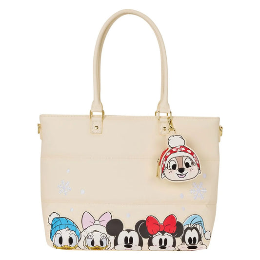 Mickey Mouse and Friends Holiday Snow Tote Bag